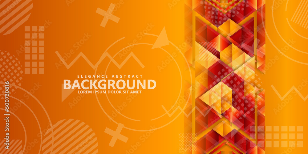 Poster modern abstract triangle background with combination hipster ornament. vector illustration