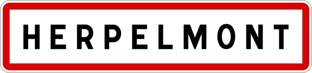 Panneau entrée ville agglomération Herpelmont / Town entrance sign Herpelmont