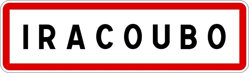 Panneau entrée ville agglomération Iracoubo / Town entrance sign Iracoubo