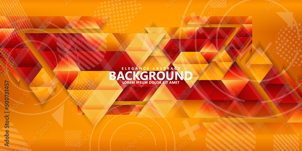 Poster modern abstract triangle background with combination hipster ornament. vector illustration