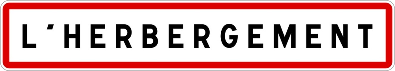 Panneau entrée ville agglomération L'Herbergement / Town entrance sign L'Herbergement