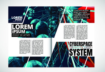 Layout with abstract technology concept ready for brochure, annual report or magazine, vector