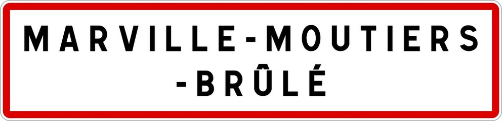 Panneau entrée ville agglomération Marville-Moutiers-Brûlé / Town entrance sign Marville-Moutiers-Brûlé