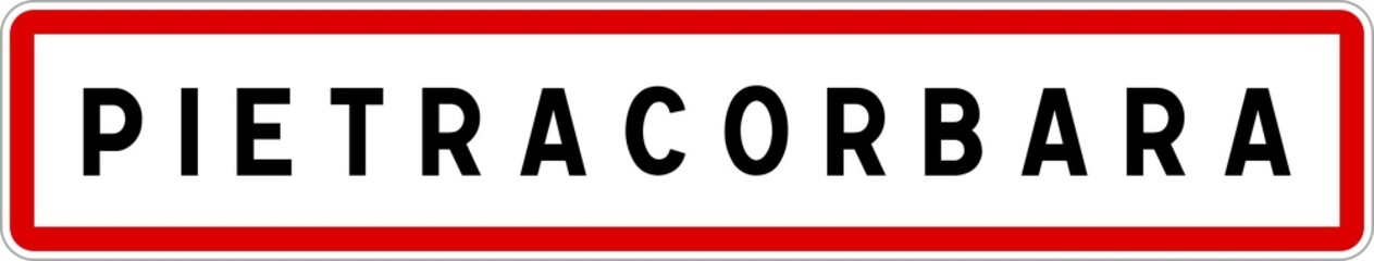 Panneau entrée ville agglomération Pietracorbara / Town entrance sign Pietracorbara