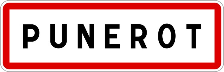 Panneau entrée ville agglomération Punerot / Town entrance sign Punerot