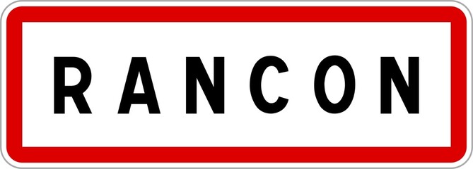 Panneau entrée ville agglomération Rancon / Town entrance sign Rancon