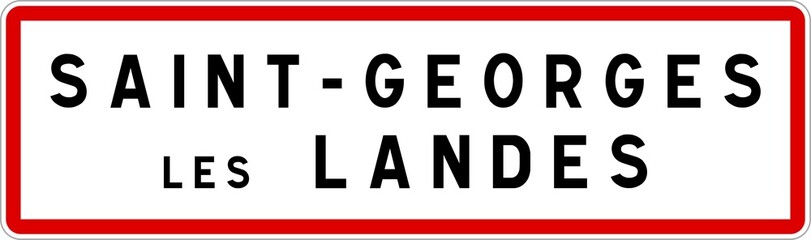 Panneau entrée ville agglomération Saint-Georges-les-Landes / Town entrance sign Saint-Georges-les-Landes