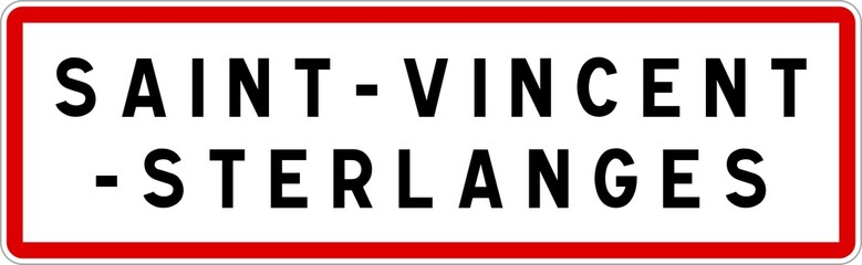 Panneau entrée ville agglomération Saint-Vincent-Sterlanges / Town entrance sign Saint-Vincent-Sterlanges