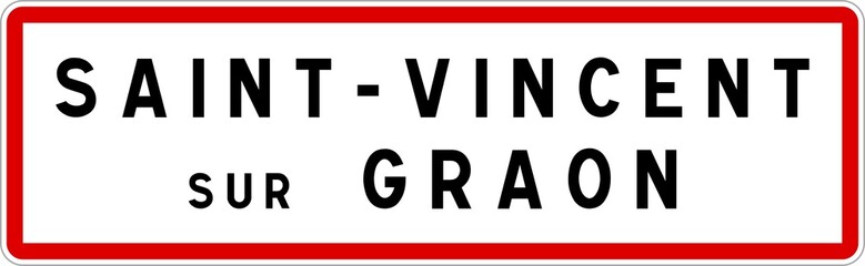 Panneau entrée ville agglomération Saint-Vincent-sur-Graon / Town entrance sign Saint-Vincent-sur-Graon