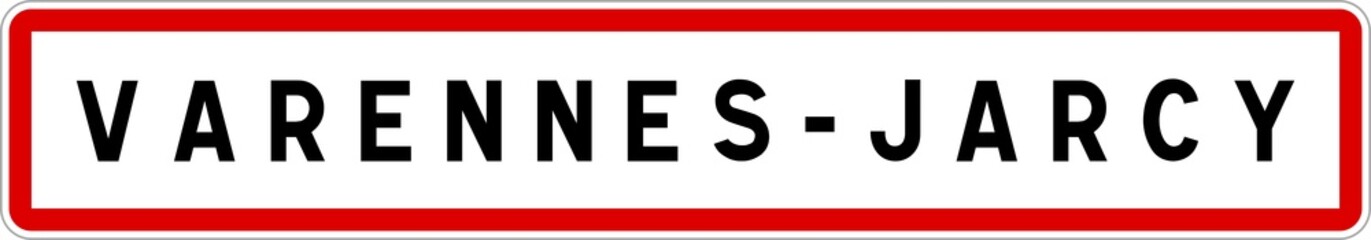 Panneau entrée ville agglomération Varennes-Jarcy / Town entrance sign Varennes-Jarcy