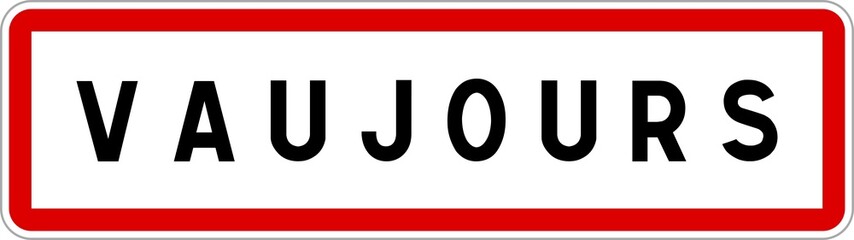 Panneau entrée ville agglomération Vaujours / Town entrance sign Vaujours