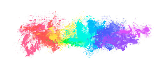 multicolored spots of paint in the middle of the sheet