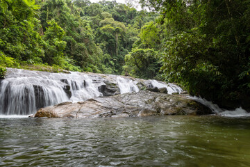 Waterfall of the Ribeirão de Itu river in Boicucanga in the Atlantic Forest in the state of São Paulo - Brazil