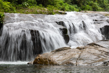 Waterfall of the Ribeirão de Itu river in Boicucanga in the Atlantic Forest in the state of São Paulo - Brazil