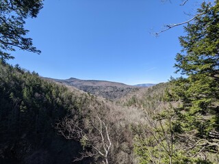 Overview of the Catskills Mountains in Haines Falls, NY - April 2022