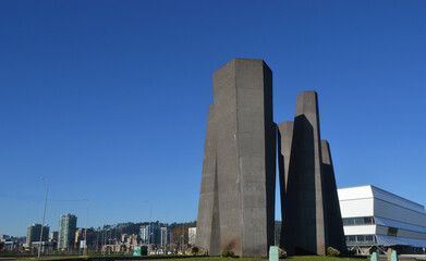 monument to the earthquake of 2010 in the city of Concepcion Chile