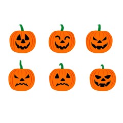 Halloween pumpkin set vector illustration