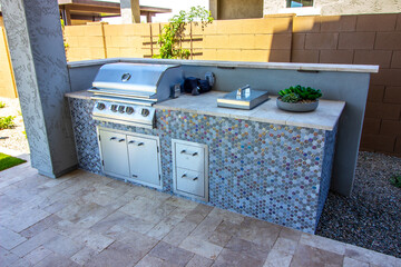 Back Yard Built-In BBQ Cooking Station