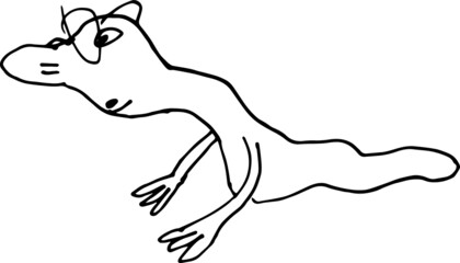 The worm in the glasses is crawling