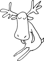 New Year's deer logo vector