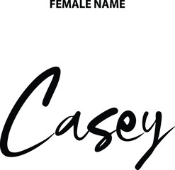 Casey  Cursive Text Lettering Girl Name 