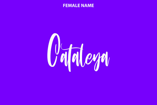 Girl Name Alphabetical Text   Cataleya  on Purple Background