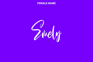 Emely Girl Name Alphabetical Text   
 on Purple Background
