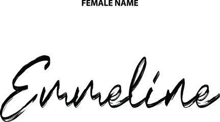 Emmeline Women's Name Brush Text Calligraphy 