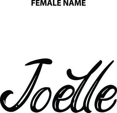 Outline Calligraphy Text Girl Female Name Joelle