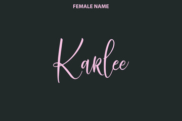 Female Name Karlee  Street Art Text Design on Grey Background