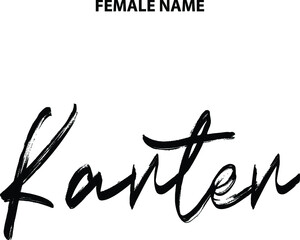 Karter  English Girl's Name Text Brush Lettering