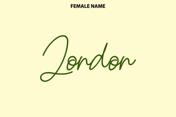 Cursive Text Lettering Girl Name Design London on Light Yellow Background