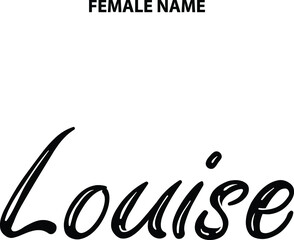 Outline Calligraphy Text Girl Female Name Louise