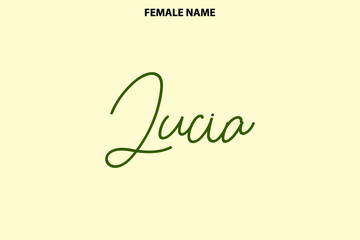 Girl Name Alphabetical Text Lucia on Light Yellow Background