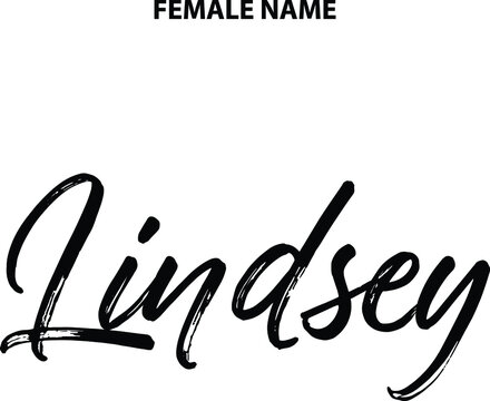 English Girl's Name Lindsey Text Brush Lettering