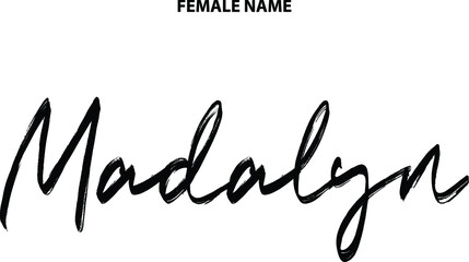 Girl's Name Madalyn Text Brush Lettering