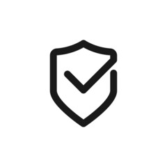 shield secure safe single. Shield and Check Mark Icon Vector