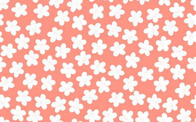 Floral seamless with hand drawn color flowers. Cute summer background. Modern floral compositions. Fashion vector stock illustration for wallpaper, posters, card, fabric, textile