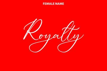 Hand Drawn Vector Girl Name
 Royalty on Red Background