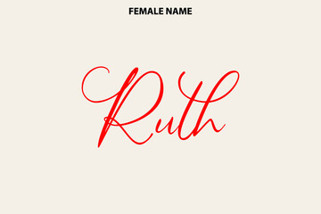  Calligraphy Text Girl Female Name
 Ruth on Light Yellow Background