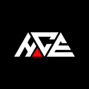 HCE triangle letter logo design with triangle shape. HCE triangle logo design monogram. HCE triangle vector logo template with red color. HCE triangular logo Simple, Elegant, and Luxurious Logo...
