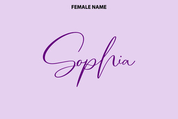 Typographic Spelling of The Girl Name Sophia on Light Purple Background