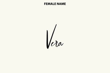 Vera Female Name Handwritten Lettering Logo