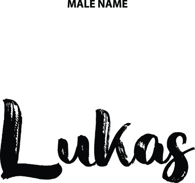 Lukas Boy Name in Stylish Grunge Bold Typography Text Sign
