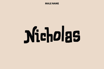 Nicholas Baby Boy Name Elegant Inscription Lettering Sign