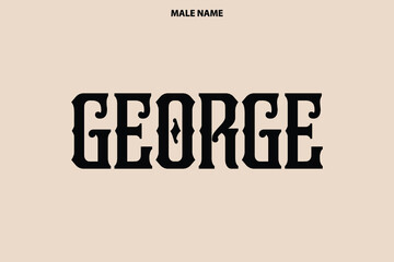 Baby Boy Name George Elegant Inscription Lettering Sign