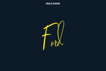 Ford Boy Name Handwritten Cursive Typography Text