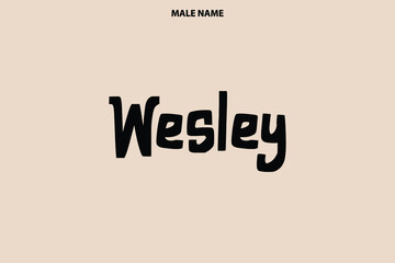 Baby Boy Name Wesley Elegant Inscription Lettering Sign