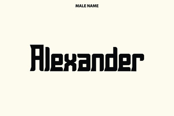 Alexander Male Name Vector Rough Script Word art Text Design 