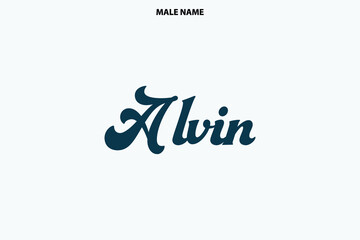 Alvin Boy Name in Stylish Bold Typography Text Sign
